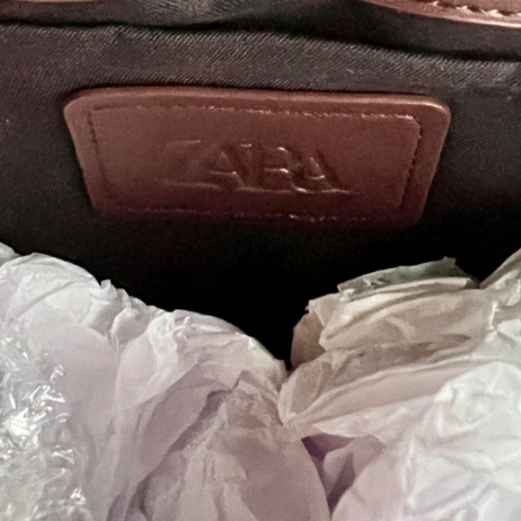 ZARA (SOLD OUT) QUILTED CHAIN BAG-CHOCOLATE BROWN - Picture 3 of 7